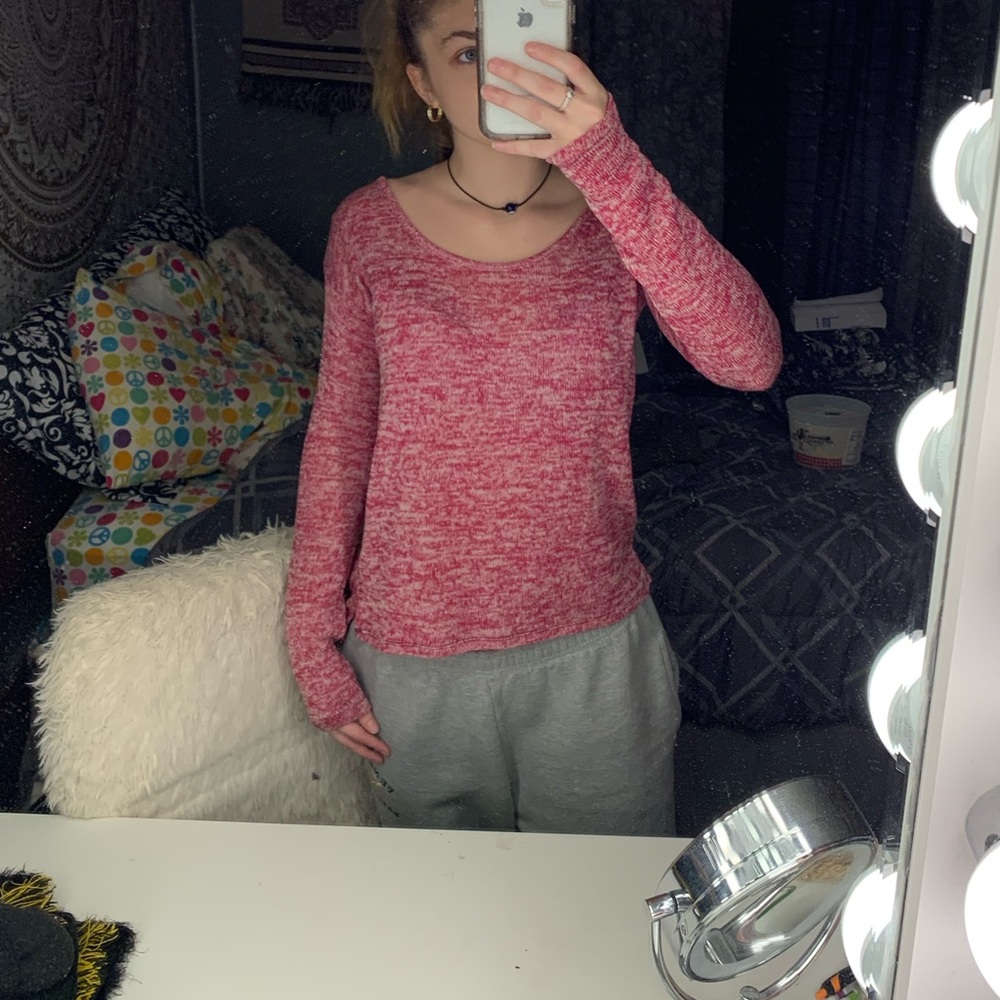 Pink long sleeve with detailed back size Medium